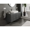 Mexen Rivel Badezimmerschrank unter dem Waschbecken 120 cm mit Arbeitsplatte, 2 Schubladen, gerillt, Graphit Matt