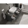 Mexen Rivel Badezimmerschrank unter dem Waschbecken 120 cm mit Arbeitsplatte, 2 Schubladen, gerillt, Graphit Matt
