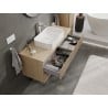 Mexen Rivel Badezimmerunterschrank 120 cm mit Arbeitsplatte, 2 Schubladen, geriffelt, Eiche - 91A20-12047-2-BFFC81