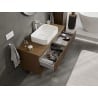 Mexen Rivel Badezimmerunterschrank 120 cm mit Platte, 2 Schubladen, geriffelt, Nussbaum - 91A20-12047-2-BFFC86
