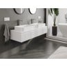 Mexen Rivel Badezimmerunterschrank 140 cm mit Arbeitsplatte, 1 Schublade, geriffelt, weiß matt - 91A20-14023-1-BFC01