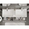 Mexen Rivel Badezimmerunterschrank 140 cm mit Arbeitsplatte, 1 Schublade, geriffelt, weiß matt - 91A20-14023-1-BFC01