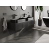 Mexen Rivel Badezimmerunterschrank 140 cm mit Platte, 1 Schublade, geriffelt, schwarz matt - 91A20-14023-1-BFC71