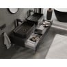 Mexen Rivel Badezimmerunterschrank 140 cm mit Platte, 1 Schublade, geriffelt, schwarz matt - 91A20-14023-1-BFC71
