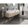 Mexen Rivel Badezimmerschrank für Waschtisch 140 cm mit Arbeitsplatte, 1 Schublade, geriffelt, Eiche - 91A20-14023-1-BFC81