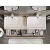Mexen Rivel Badezimmerschrank für Waschtisch 140 cm mit Arbeitsplatte, 1 Schublade, geriffelt, Eiche - 91A20-14023-1-BFC81