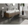 Mexen Rivel Badezimmer-Unterschrank 140 cm mit Arbeitsplatte, 1 Schublade, gerillt, Walnuss - 91A20-14023-1-BFC86