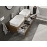 Mexen Rivel Badezimmer-Unterschrank 140 cm mit Arbeitsplatte, 1 Schublade, gerillt, Walnuss - 91A20-14023-1-BFC86
