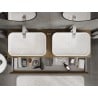 Mexen Rivel Badezimmer-Unterschrank 140 cm mit Arbeitsplatte, 1 Schublade, gerillt, Walnuss - 91A20-14023-1-BFC86