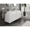 Mexen Rivel Waschtischunterschrank 140 cm mit Arbeitsplatte, 2 Schubladen, gerillt, weiß matt - 91A20-14047-2-BFFC01
