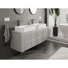 Mexen Rivel Badezimmerschrank unter dem Waschbecken 140 cm mit Arbeitsplatte, 2 Schubladen, geriffelt, grau matt