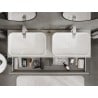 Mexen Rivel Badezimmer-Unterschrank 140 cm mit Arbeitsplatte, 2 Schubladen, geriffelt, grau matt - 91A20-14047-2-BFFC62