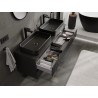Mexen Rivel Waschtischunterschrank 140 cm mit Arbeitsplatte, 2 Schubladen, geriffelt, schwarz matt - 91A20-14047-2-BFFC71