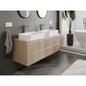 Mexen Rivel Badezimmerunterschrank 140 cm mit Arbeitsplatte, 2 Schubladen, geriffelt, Eiche - 91A20-14047-2-BFFC81