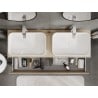 Mexen Rivel Badezimmerunterschrank 140 cm mit Arbeitsplatte, 2 Schubladen, geriffelt, Eiche - 91A20-14047-2-BFFC81