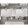 Mexen Rivel Badezimmerschrank 160 cm mit Platte, 1 Schublade, geriffelt, weiß matt - 91A20-16023-1-BFC01