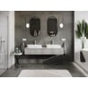 Mexen Rivel Badezimmerunterschrank 160 cm mit Platte, 1 Schublade, gerillt, grau matt - 91A20-16023-1-BFC62
