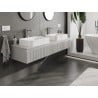 Mexen Rivel Badezimmerunterschrank 160 cm mit Platte, 1 Schublade, gerillt, grau matt - 91A20-16023-1-BFC62