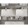 Mexen Rivel Badezimmerunterschrank 160 cm mit Platte, 1 Schublade, gerillt, grau matt - 91A20-16023-1-BFC62