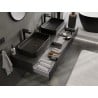 Mexen Rivel Badezimmerschrank unter dem Waschbecken 160 cm mit Arbeitsplatte, 1 Schublade, geriffelt, schwarz matt