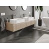 Mexen Rivel Badezimmer-Unterschrank 160 cm mit Arbeitsplatte, 1 Schublade, gerillt, Eiche - 91A20-16023-1-BFC81