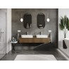 Mexen Rivel Badezimmerschrank unter Waschbecken 160 cm mit Arbeitsplatte, 1 Schublade, gerillt, Nussbaum - 91A20-16023-1-BFC86