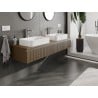 Mexen Rivel Badezimmerschrank unter Waschbecken 160 cm mit Arbeitsplatte, 1 Schublade, gerillt, Nussbaum - 91A20-16023-1-BFC86