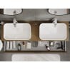 Mexen Rivel Badezimmerschrank unter Waschbecken 160 cm mit Arbeitsplatte, 1 Schublade, gerillt, Nussbaum - 91A20-16023-1-BFC86