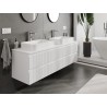 Mexen Rivel Badezimmer-Unterschrank 160 cm mit Arbeitsplatte, 2 Schubladen, geriffelt, mattweiß - 91A20-16047-2-BFFC01