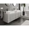 Mexen Rivel 160 cm Unterschrank mit Waschbecken mit Arbeitsplatte, 2 Schubladen, geriffelt, grau matt - 91A20-16047-2-BFFC62