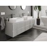 Mexen Rivel Badezimmerschrank 160 cm mit Tischplatte, 2 Schubladen, geriffelt, grau matt - 91A20-16047-2-BFFC62