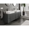 Mexen Rivel 160 cm Unterschrank für das Badezimmer mit Platte, 2 Schubladen, geriffelt, Graphit matt - 91A20-16047-2-BFFC66