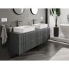 Mexen Rivel Badezimmerschrank 160 cm mit Waschbeckenplatte, 2 Schubladen, gerillt, Graphit matt - 91A20-16047-2-BFFC66