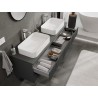 Mexen Rivel 160 cm Unterschrank für das Badezimmer mit Platte, 2 Schubladen, geriffelt, Graphit matt - 91A20-16047-2-BFFC66