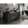 Mexen Rivel Badezimmerschrank 160 cm mit Arbeitsplatte, 2 Schubladen, gerillt, schwarz matt - 91A20-16047-2-BFFC71