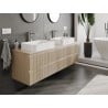 Mexen Rivel Waschtischunterschrank 160 cm mit Arbeitsplatte, 2 Schubladen, geriffelt, Eiche - 91A20-16047-2-BFFC81