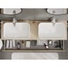 Mexen Rivel Waschtischunterschrank 160 cm mit Arbeitsplatte, 2 Schubladen, geriffelt, Eiche - 91A20-16047-2-BFFC81