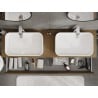 Mexen Rivel Badezimmerunterschrank 160 cm mit Platte, 2 Schubladen, geriffelt, Nuss - 91A20-16047-2-BFFC86