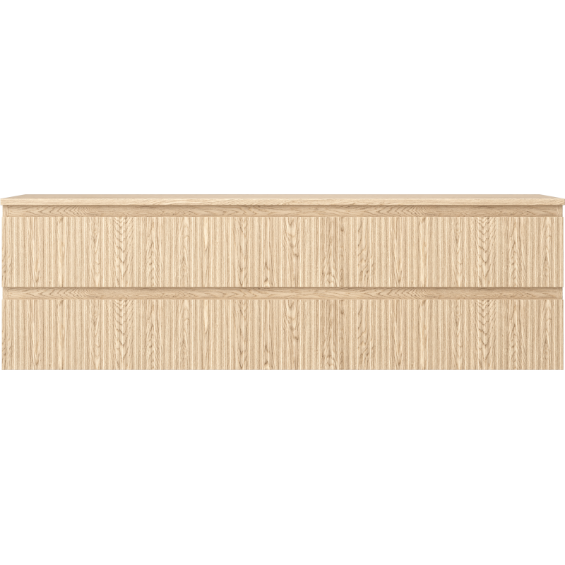 Mexen Rivel Waschtischunterschrank 160 cm mit Arbeitsplatte, 2 Schubladen, geriffelt, Eiche - 91A20-16047-2-BFFC81