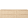 Mexen Rivel Waschtischunterschrank 160 cm mit Arbeitsplatte, 2 Schubladen, geriffelt, Eiche - 91A20-16047-2-BFFC81