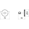 Mexen Gravo doppelter Handtuchhaken, gebürstetes Gun Gray - 70A93012-66