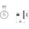 Mexen Gravo Handtuchhaken, gebürstetes Gun Gray - 70A93011-66