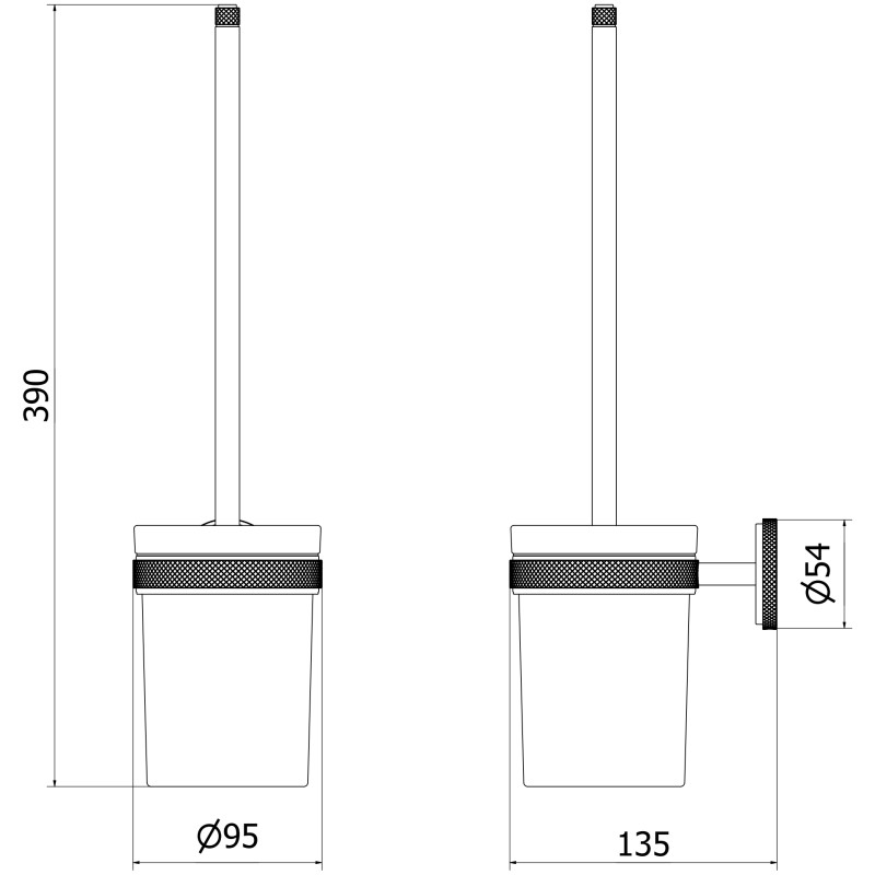 Mexen Gravo Toilettenbürste, gebürstetes Gold - 70A93071-55