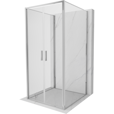 Mexen Exo-3S 3-seitige Duschkabine, schwenkbar, 70 x 70 cm, transparent, Chrom - 814-070-070-01-00-3S