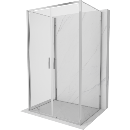 Mexen Exo-3S 3-seitige Duschkabine schwenkbar 80 x 70 cm, transparent, Chrom - 814-080-070-01-00-3S