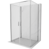 Mexen Exo-3S 3-seitige Duschkabine mit Schwingtür 80 x 75 cm, transparent, Chrom - 814-080-075-01-00-3S