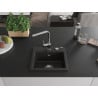 Mexen Milo granitspüle 1-becken mit Küchenarmatur Rita, schwarz/gold metallic - 6505-75-670300-00