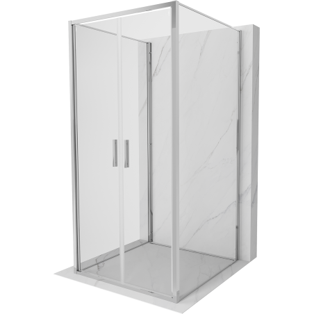 Mexen Exo-3S Duschkabine 3-seitig schwenkbar 90 x 90 cm, transparent, Chrom - 814-090-090-01-00-3S