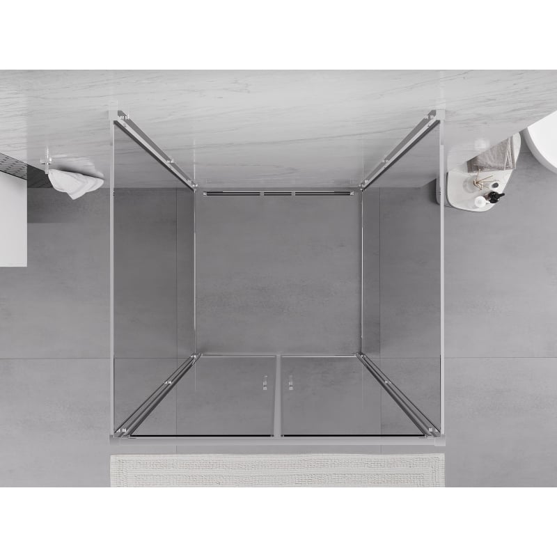 Mexen Exo-3S Duschkabine 3-seitig schwenkbar 90 x 90 cm, transparent, Chrom - 814-090-090-01-00-3S