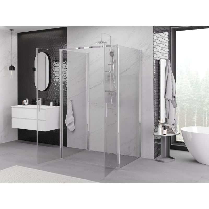 Mexen Exo-3S 3-seitige Duschkabine, schwenkbar, 110 x 70 cm, transparent, Chrom - 814-110-070-01-00-3S